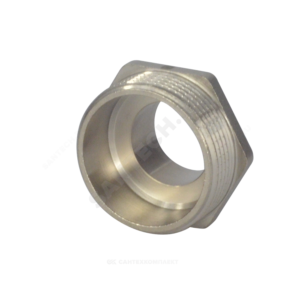 Ниппель латунь никель переходной Ду 25х15 (1"х1/2") НР SantechSystems