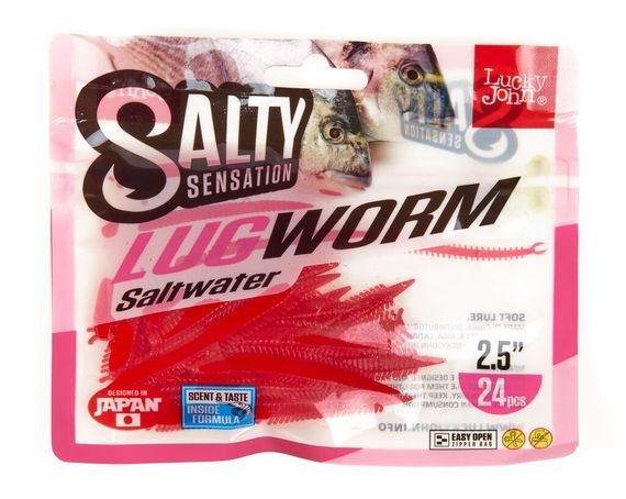 Черви съедоб. искусст. LJ Salty Sensation LUGWORM 2.5in (06.35)/F40 24шт.