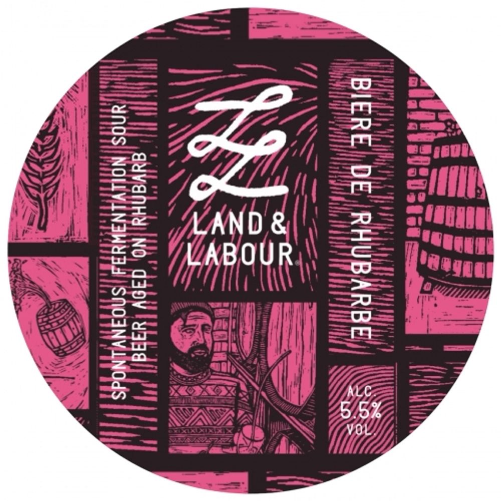 Пиво Лэнд &amp; Лэйбор Бьер Де Рубарб / Land &amp; Labour Biere De Rhubarbe 20л - кег
