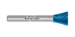 Борфреза твердосплавная Karnasch форма N (перевернутый конус), 3х5х3х38 мм, универсальная насечка HP-3, покрытие Blue-Tec, арт. 11.5096-005