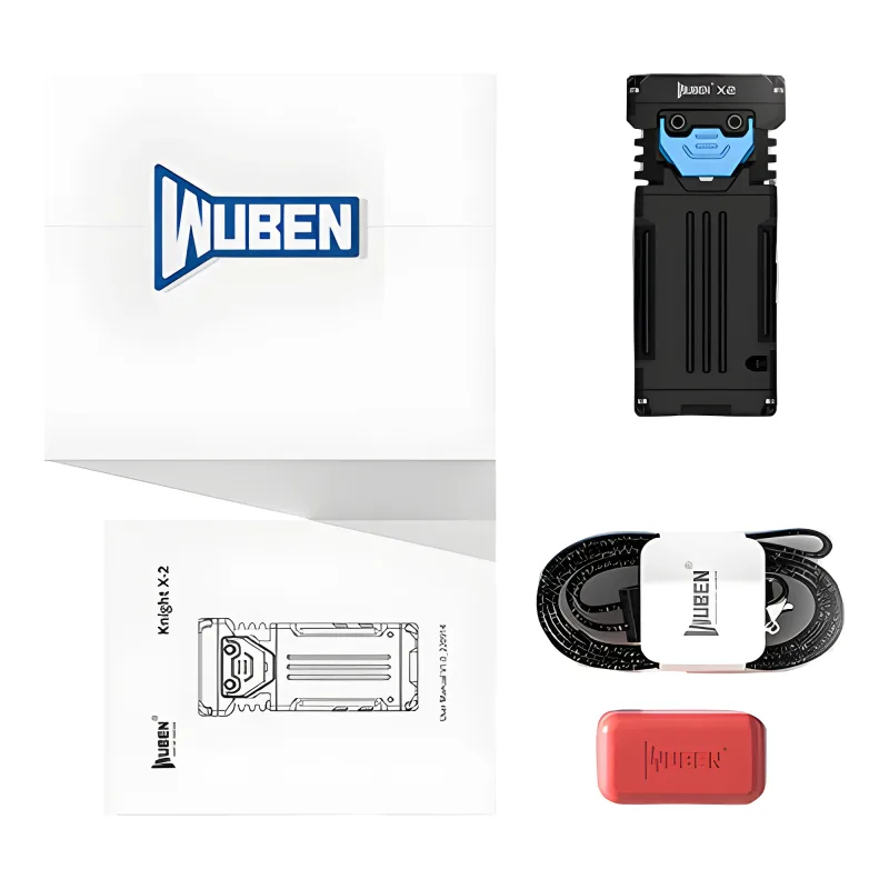 Фонарь Wuben X2, чёрный - комплект поставки с упаковкой, инструкцией и аксессуарами