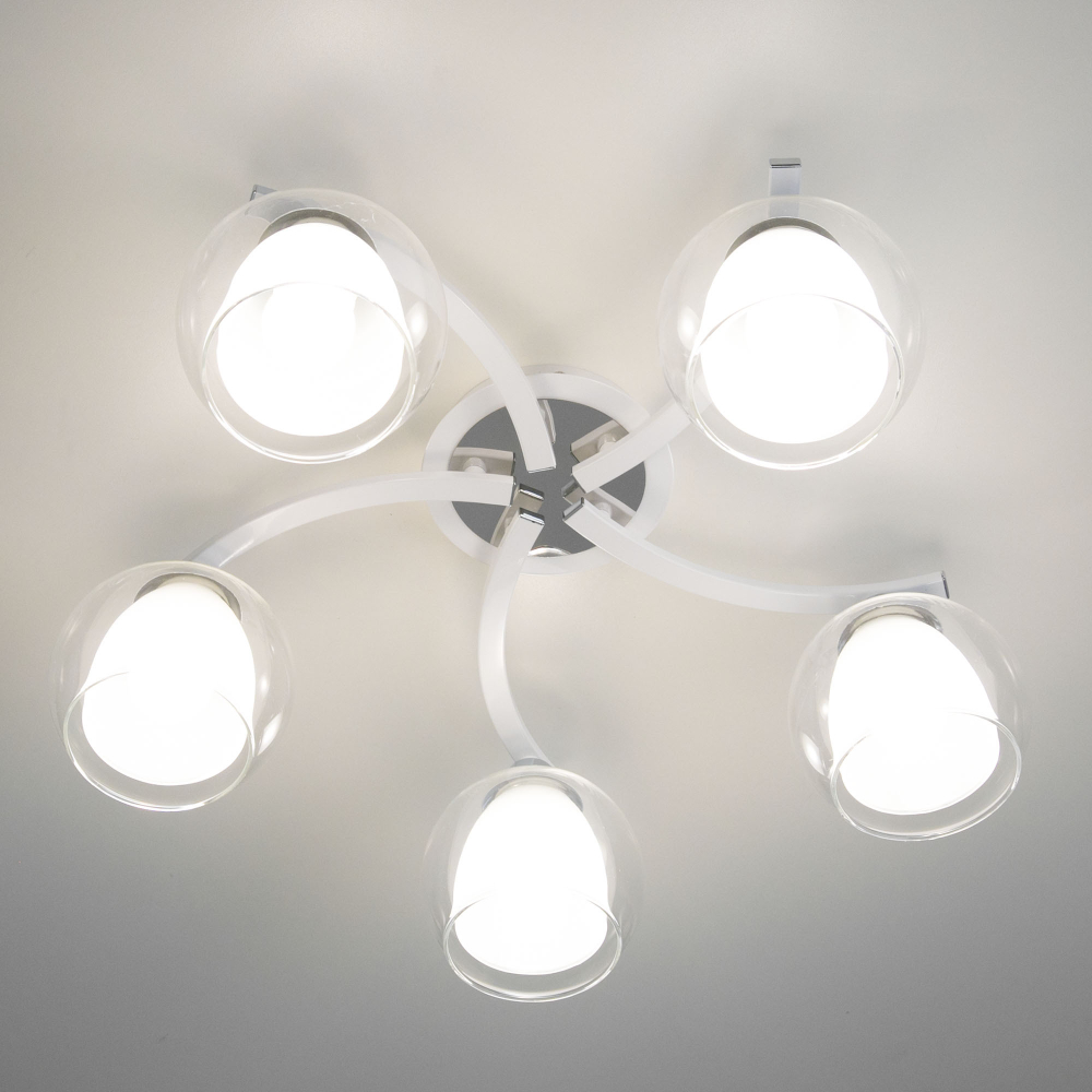 Citilux Кристи CL152150 Люстра потолочная Белая Хром