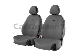 Накидки сидений Перед CarFashion (2шт) -Фронт «FORUM FRONT» 21244 -Полиэстер св.серый/LOGO черный