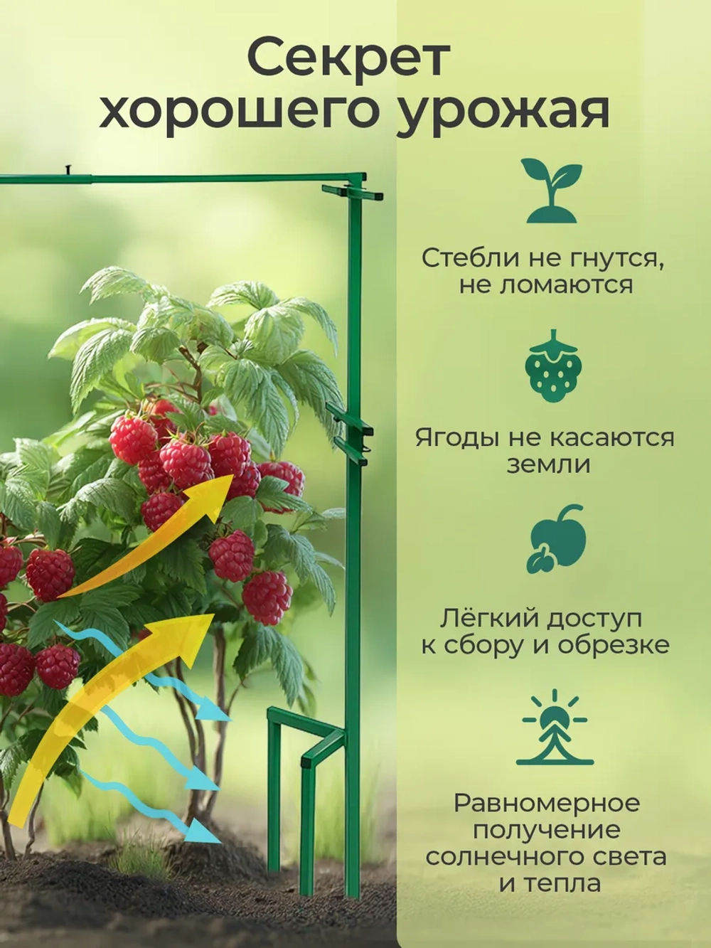 Удлинение шпалеры для малины на 70 см