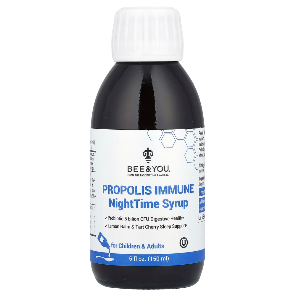 Bee & You, Propolis Immune, ночной сироп, для детей и взрослых, 150 мл (5 жидк. Унций)