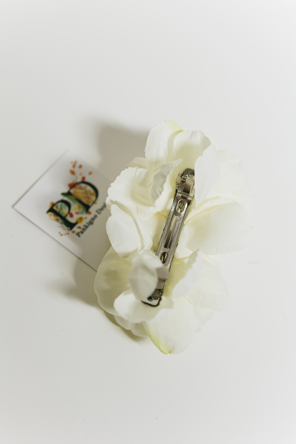 Заколка автомат с пионами Single flower