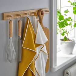 IKEA SANDABBORRE  (ИКЕА САНДАББОРРЕ)  -  Кухонное полотенце - белый/тёмно-жёлтый 50x50 см