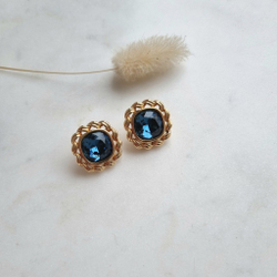 Серьги Swarovski с синими кристаллами