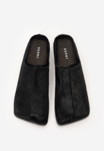 mule square black fur