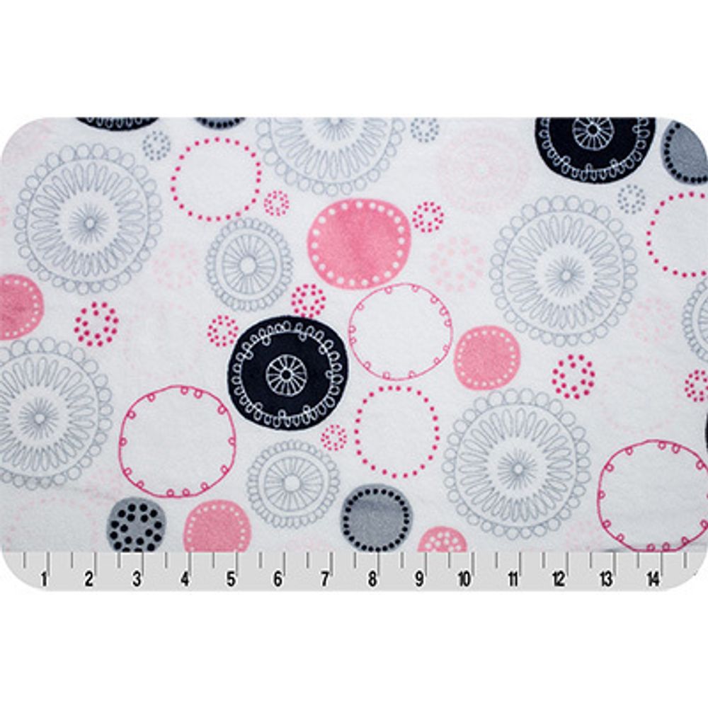 Плюш (ткань) Peppy Mockingbird Cuddle 440 г/м², 48х48 см, whimsy circle pink Плюш (ткань) Peppy Mockingbird Cuddle 440 г/м², 48х48 см, whimsy circle pink