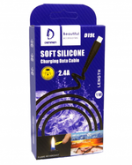 Кабель DENMEN D19L USB-Lightning 2.4A 1м Silicone Black