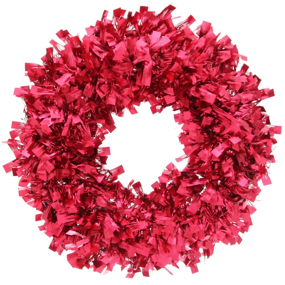 Венок декоративный TINSEL «Изящное сияние» 38 см, Красный