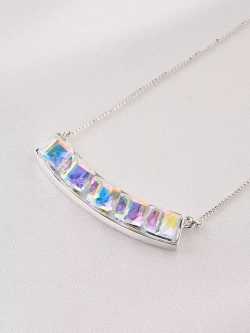 Колье Мираж с дорожкой кубиков-хамелеонов Swarovski