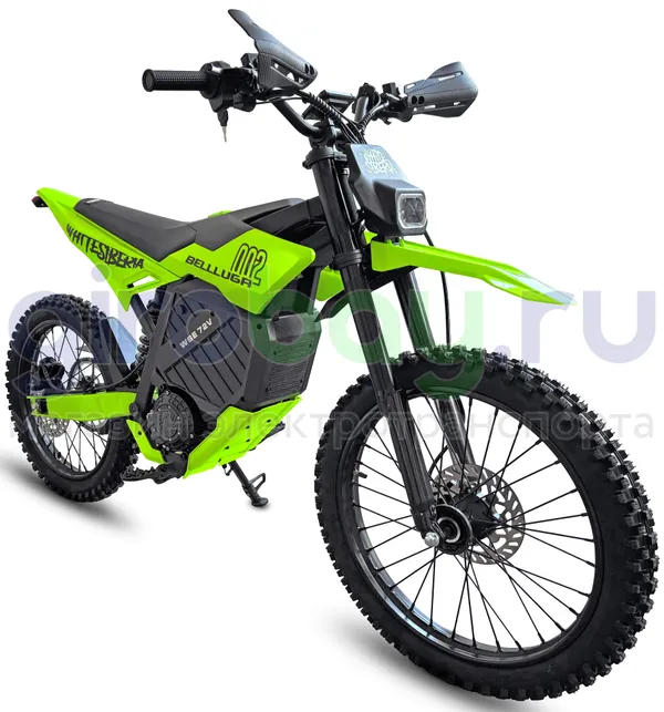 Электромотоцикл Эндуро WHITE SIBERIA BELLLUGA 02 6000W (72V/27Ah) - Зелёный фото №1