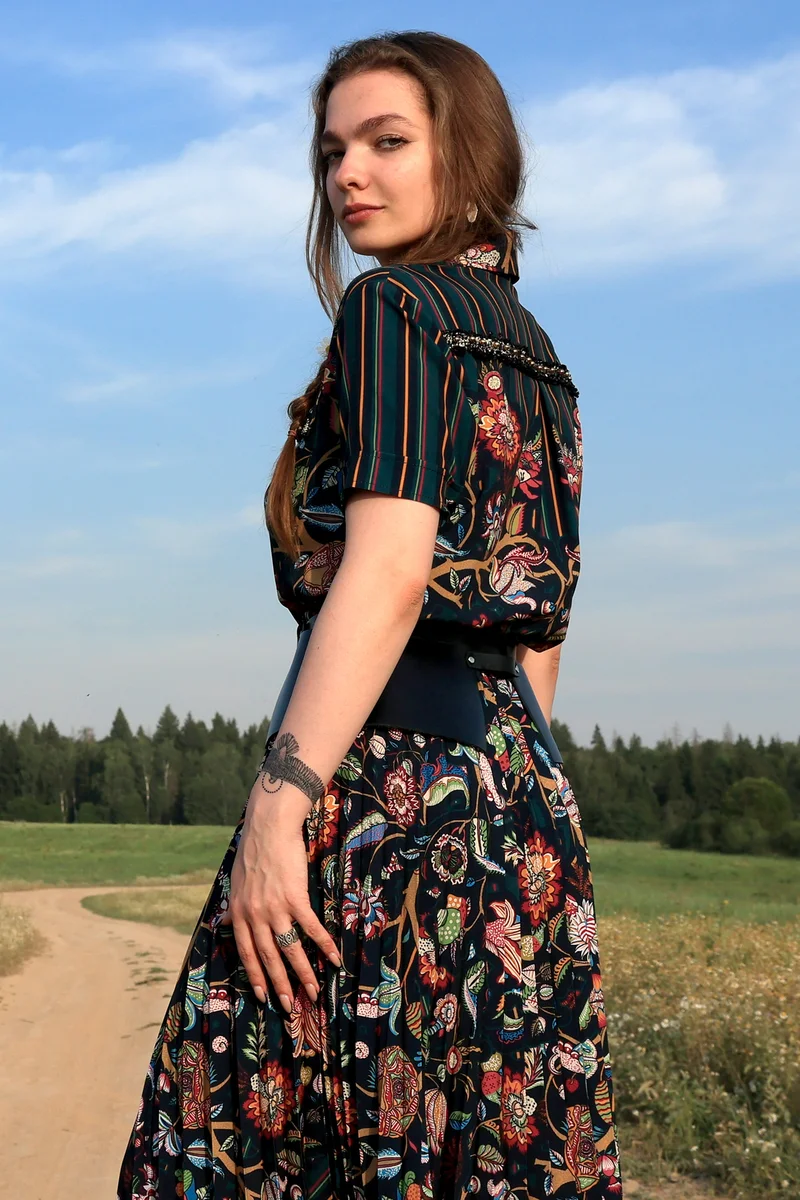 Платье "Андрэ (миди). Цветущий июнь"