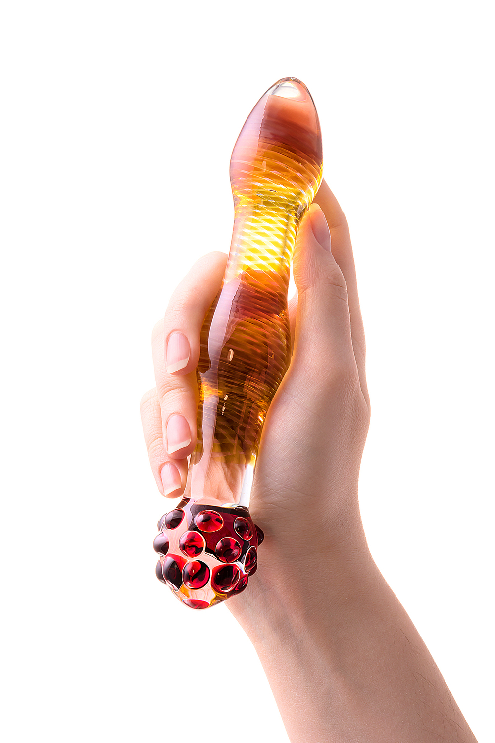 Фаллоимитатор Sexus Glass стеклянный желтый 18 см