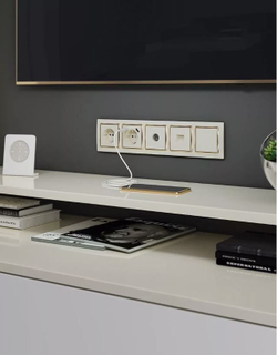 Розетка электрическая с 2 USB, Белый