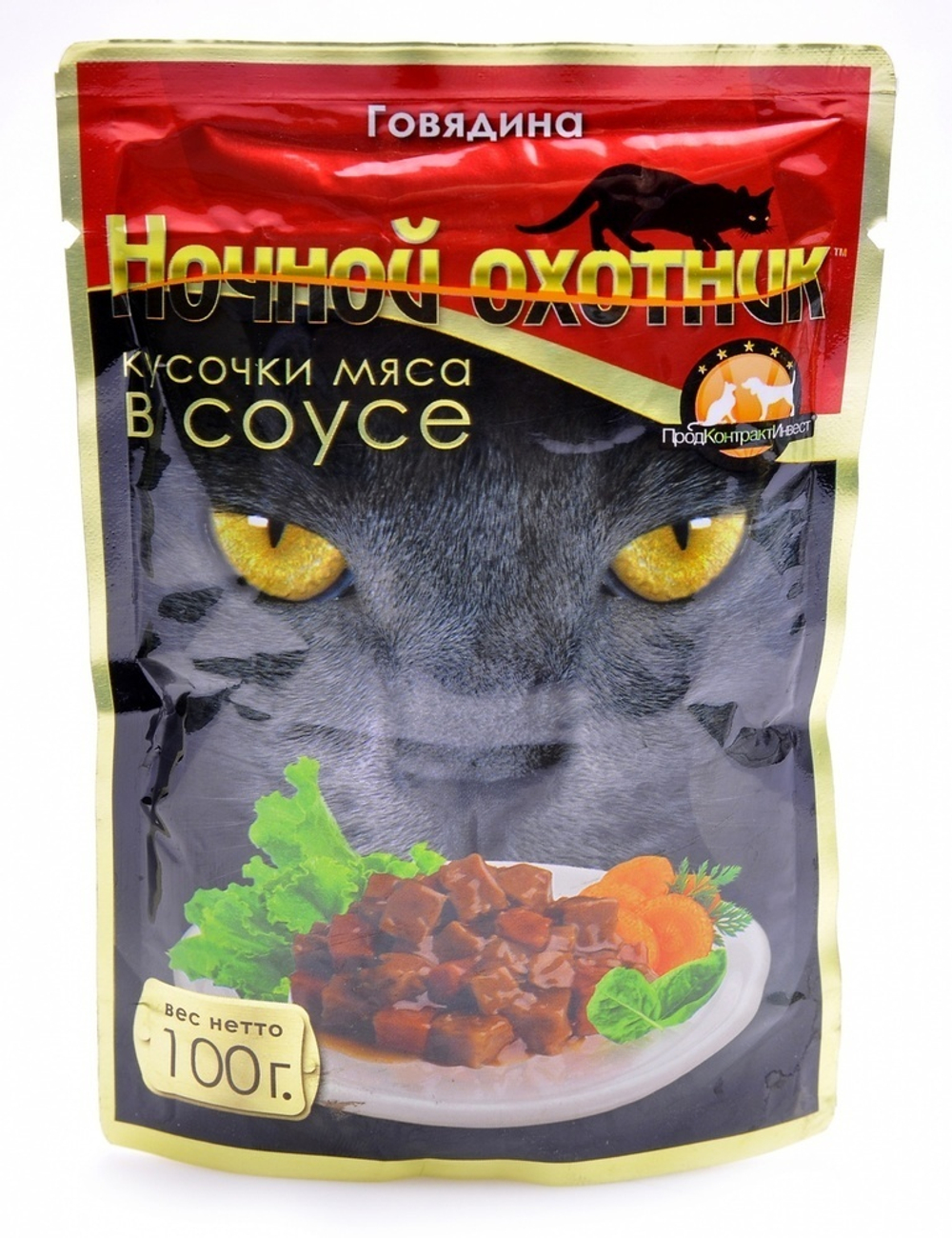 Ночной Охотник для кошек Говядина в СОУСЕ 100гр