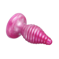 Розовая силиконовая анальная втулка 9,2см SilexD Cherry Fantasy Plug Size M