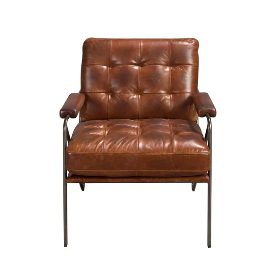 Кресло Angel Cerda 5166 из коньячно-коричневой кожи