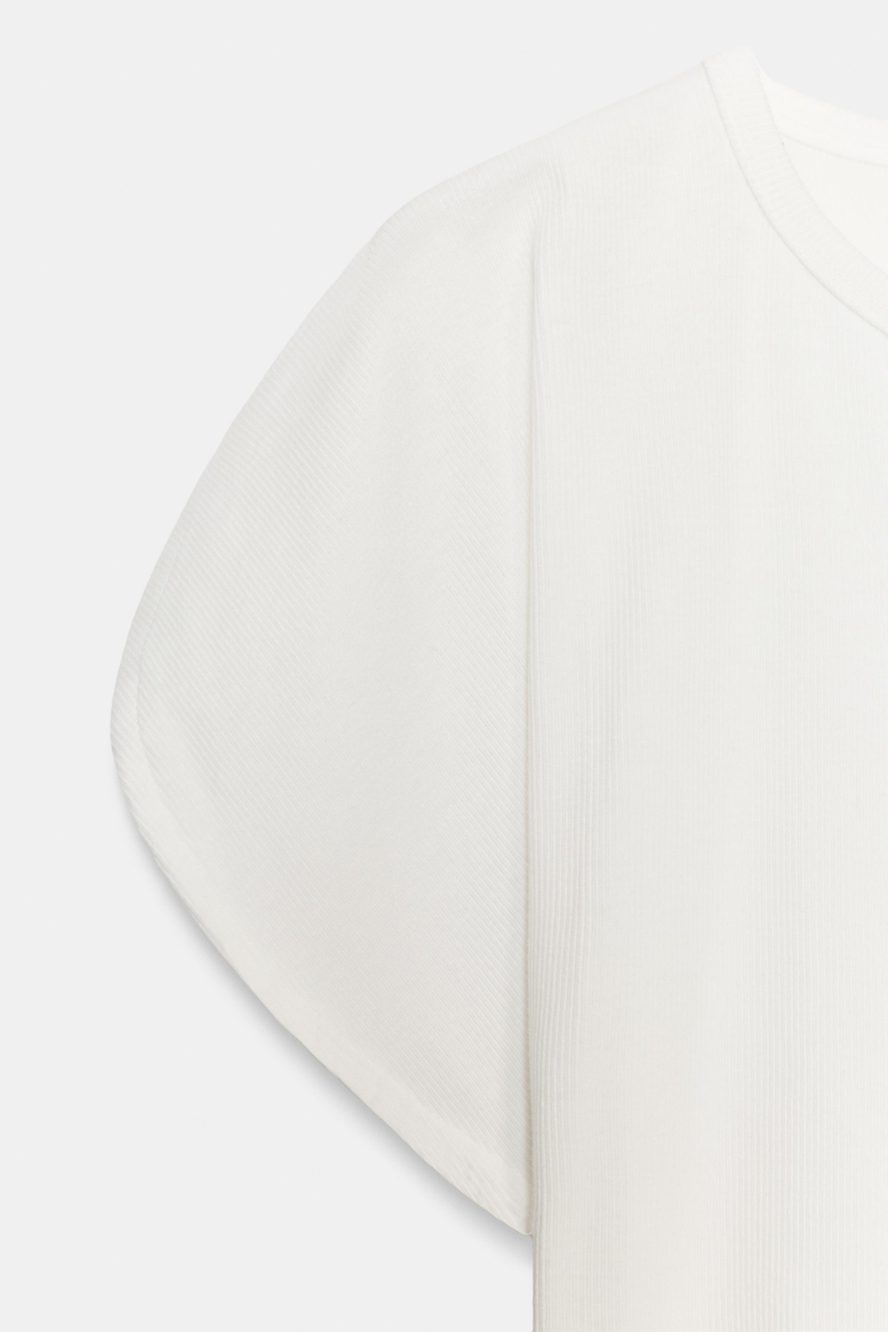 ZARA ФУТБОЛКА С РУКАВАМИ КИМОНО, ЖЕЛТОВАТО-БЕЛЫЙ