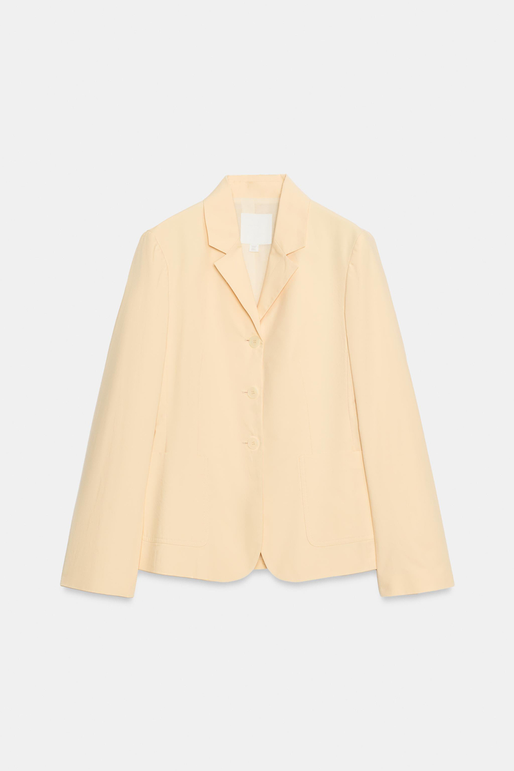 ZARA БЛЕЙЗЕР ИЗ ПОПЛИНА — ZW COLLECTION, ЦВЕТ СЛИВОЧНОГО МАСЛА