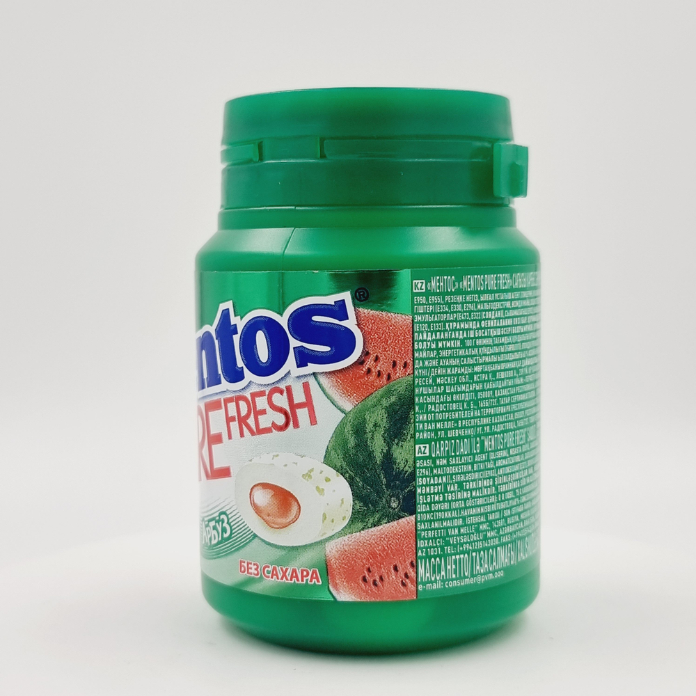 Mentos жевательная резинка Pure fresh Арбуз, 54 г