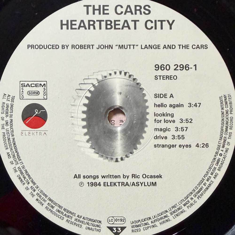The Cars ‎– Heartbeat City (Франция 1984г.)