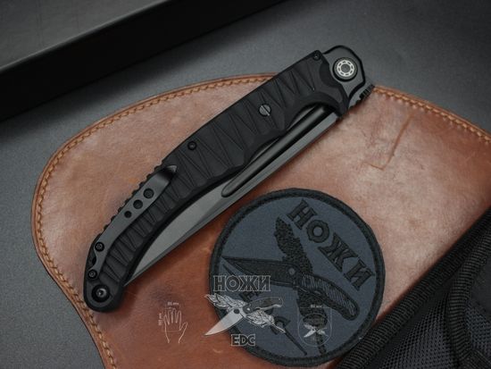 Складной нож НОКС Аватар (Black) 334-700424 c клинком из стали D2, рукоять G10