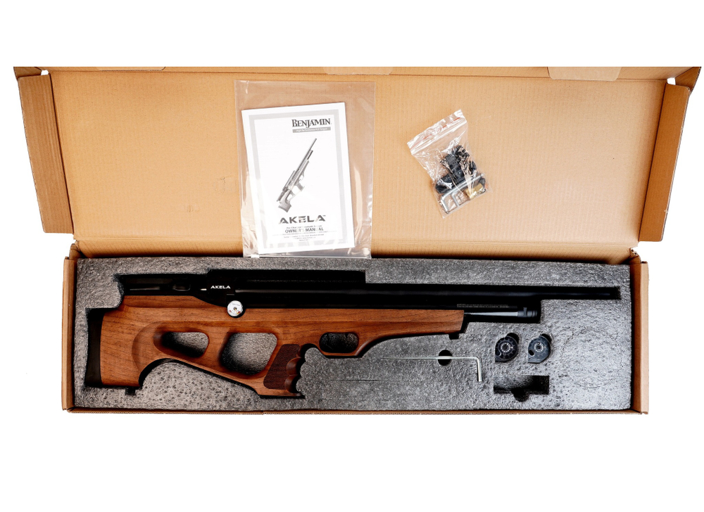 Винтовка пневматическая Crosman Benjamin Akela к.6,35мм орех РСР (3 дж)