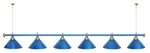 Лампа STARTBILLIARDS 6 пл. (плафоны зеленые,штанга золотая,фурнитура золото)