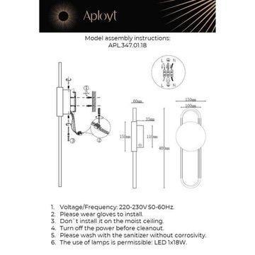 Светильник настенный (Бра) LED 18W 3000K APL.347.01.18 чёрный Francesco Aployt