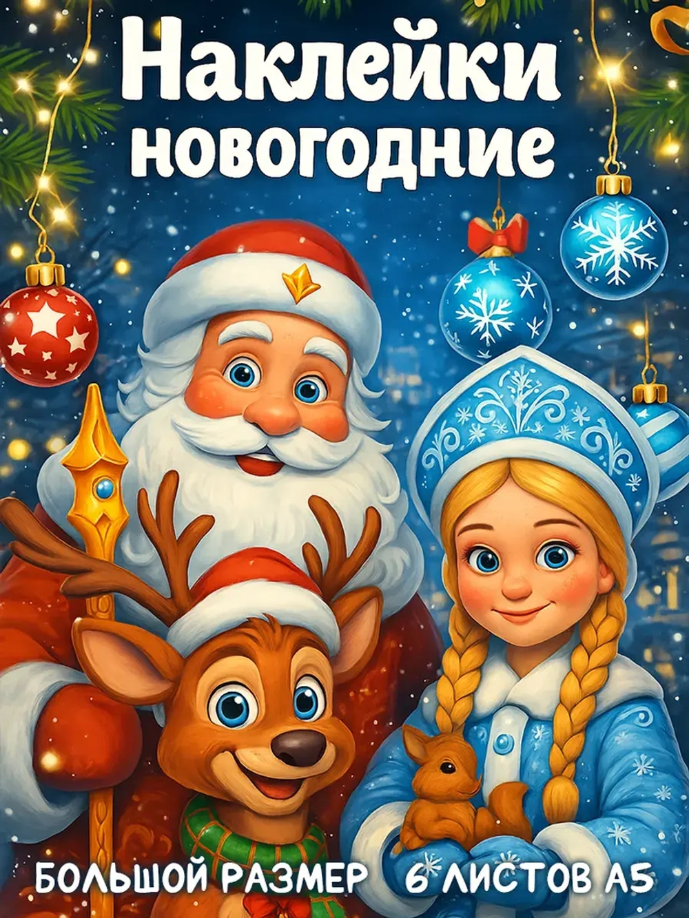 Наклейки новогодние