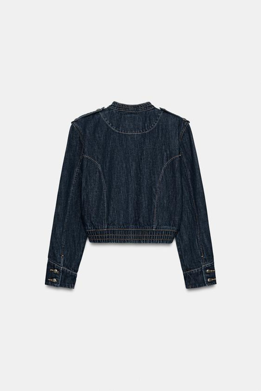 ZARA ДЖИНСОВАЯ КУРТКА TRF С ПУГОВИЦАМИ, ТЕМНЫЙ ИНДИГО