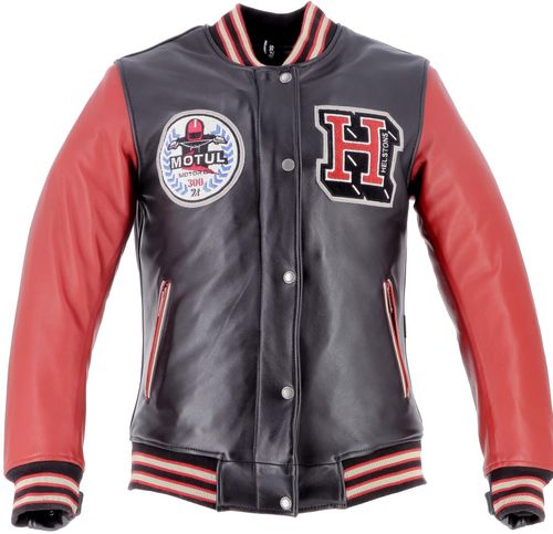 Купить Мотокуртка Кожаная Helstons Student Cuir Rag Motul / Черно-красный