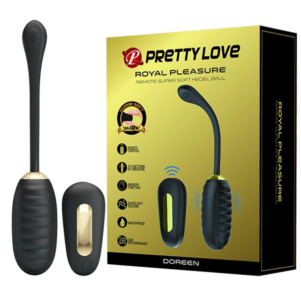 Виброяйцо с поверхностью Super Soft и пультом ДУ Baile Pretty Love Royal Pleasure