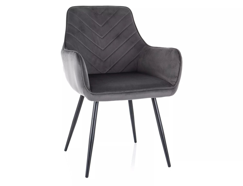 Стул SIGNAL FIG Velvet Bluvel 14 темно-серый/черный