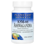 Planetary Herbals, KSM-66®, экстракт корня ашваганды, 60 вегетарианских капсул (300 мг в 1 капсуле)