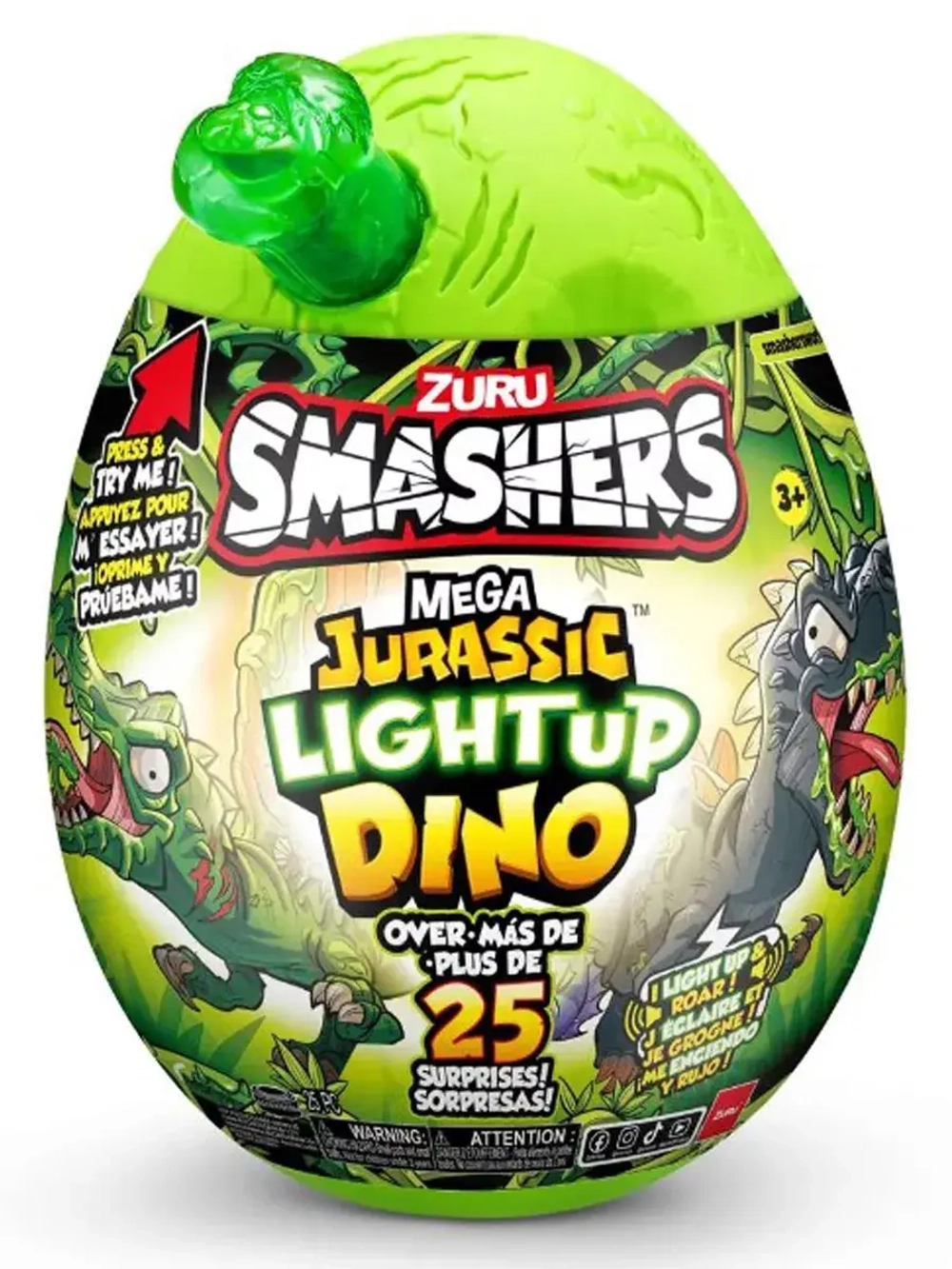 Игрушка сюрприз яйцо Зуру Smashers Jurassic Lightup Dino