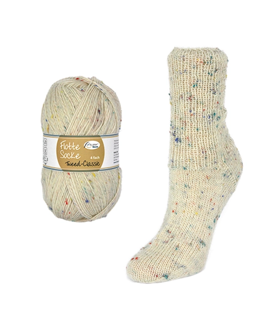 Пряжа Rellana Flotte Socke 4f. Tweed-Classic (1500/Натуральный)