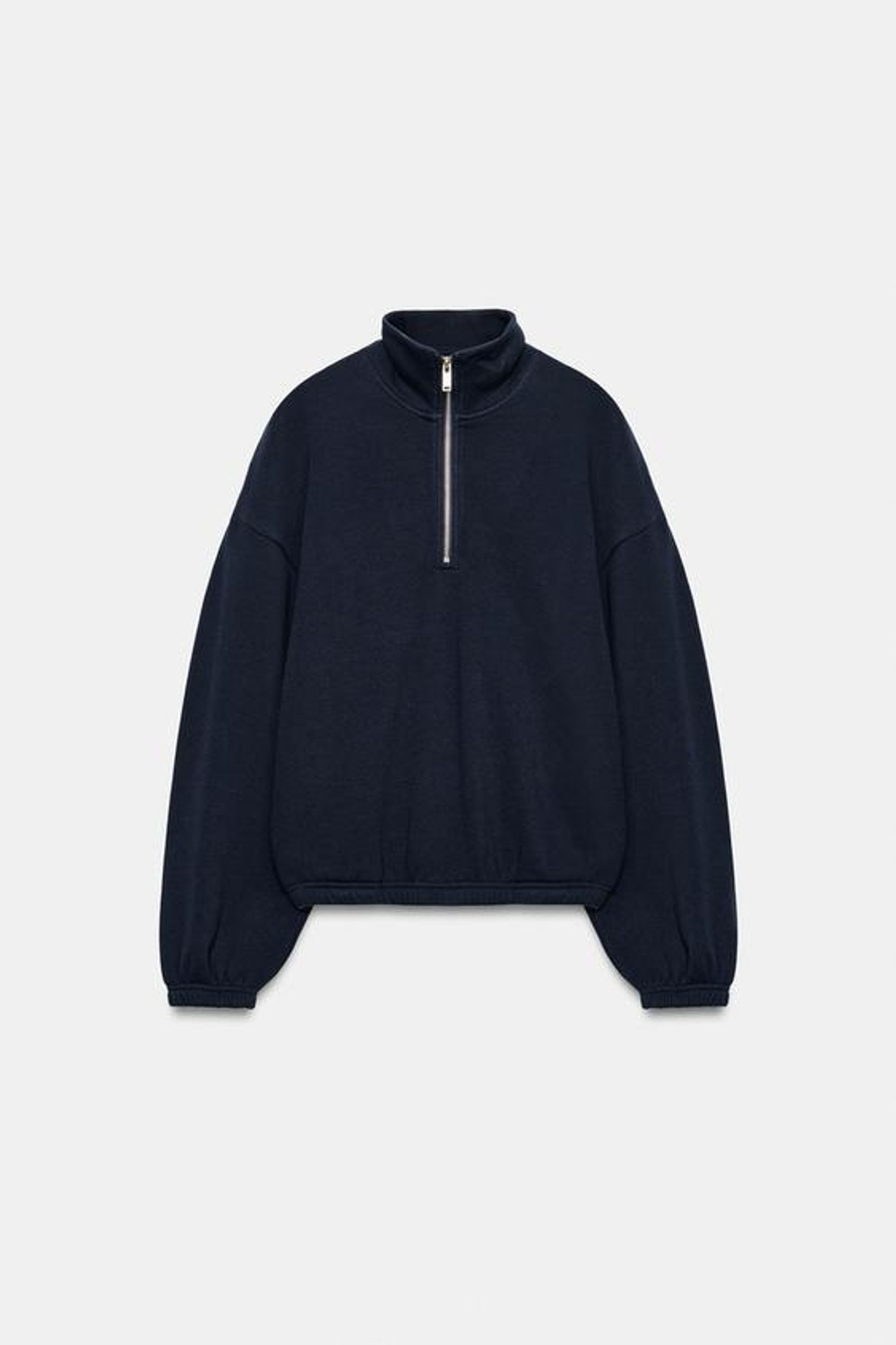 ZARA ТОЛСТОВКА С МЕТАЛЛИЧЕСКОЙ МОЛНИЕЙ, МОРСКОЙ СИНИЙ
