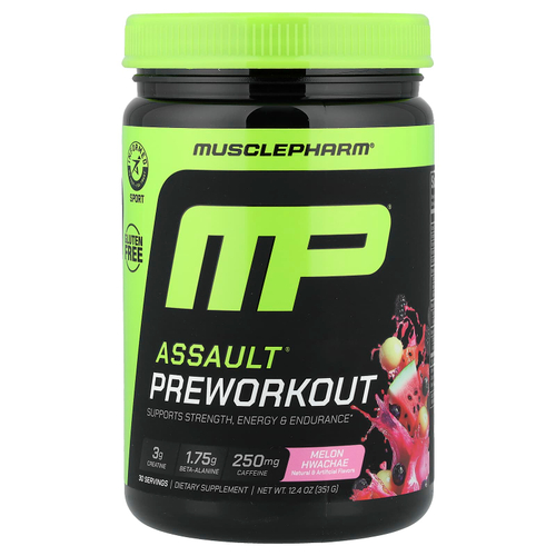 MusclePharm, Assault®, предтренировочный комплекс, хвачхэ с арбузом, 351 г (12,4 унции)