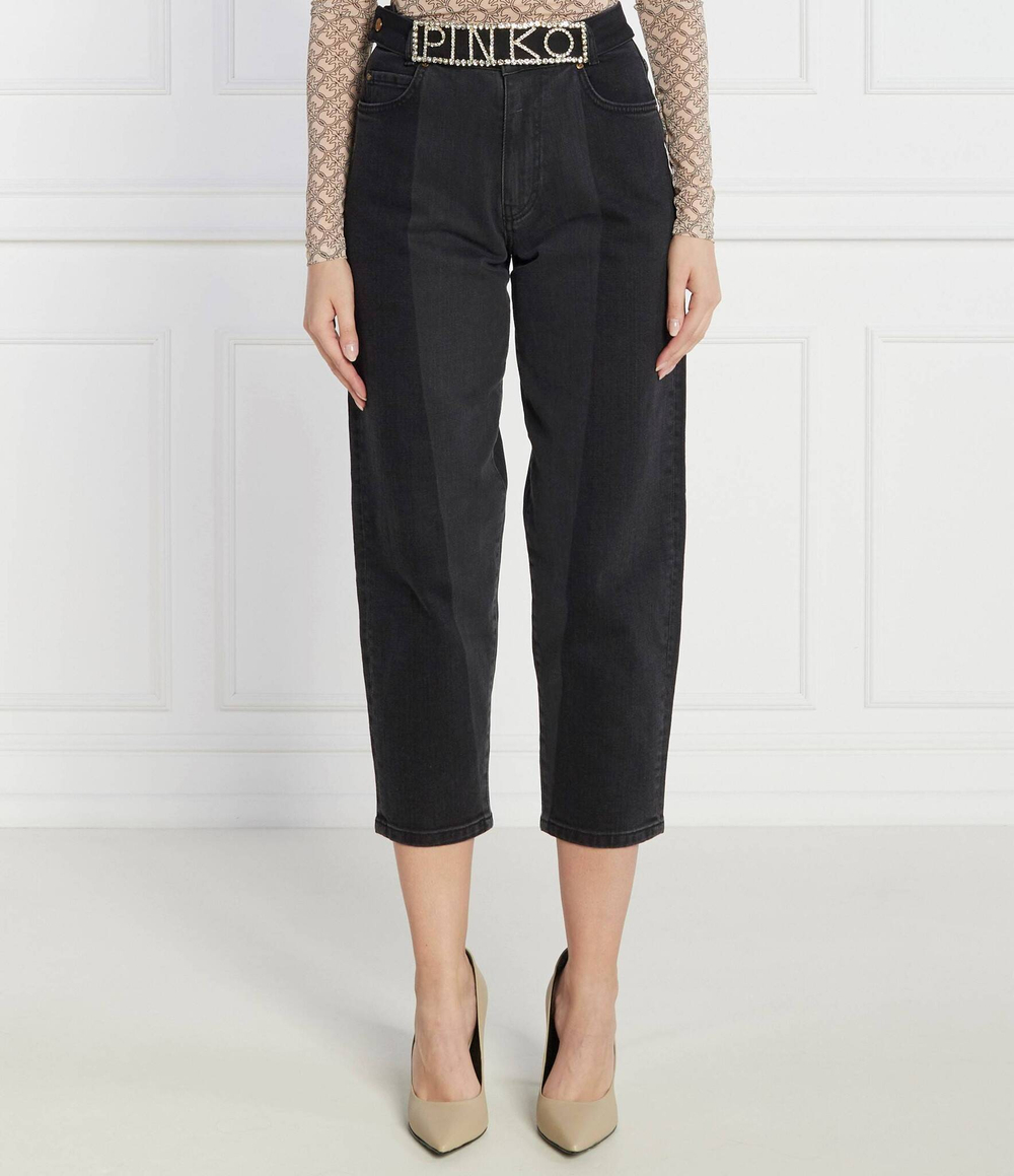 Джинсы MADDIE BELT MOM FIT DENIM BLA Pinko - графитовый(101797 A15P)