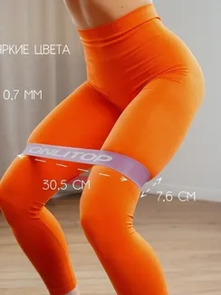 Фитнес-резинка 30,5 х 7,6 х 0,7 см, нагрузка до 6 кг, цвет фиолетовый