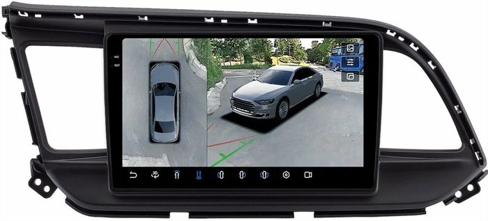 Магнитола для Hyundai Elantra 6 2018-2020 (штатная КЗВ) - FarCar BX1159M-360 монитор 9.5" 2K QLED на Android 13, Быстрая, CarPlay, 4G SIM-слот, 4 камеры в комплекте