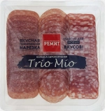 Колбаса Ремит Trio Mio Ассорти сырокопченая нарезка 100г