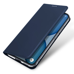 Чехол книжка из кожи синего цвета для Nothing Phone 4a, серия Skin Pro Series от Dux Ducis
