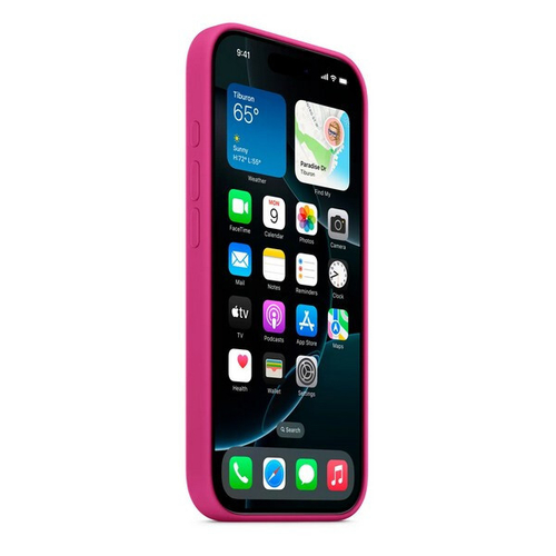Силиконовый чехол Apple для iPhone 16 Pro Max Silicone Case with MagSafe - Fuchsia (Розовый)