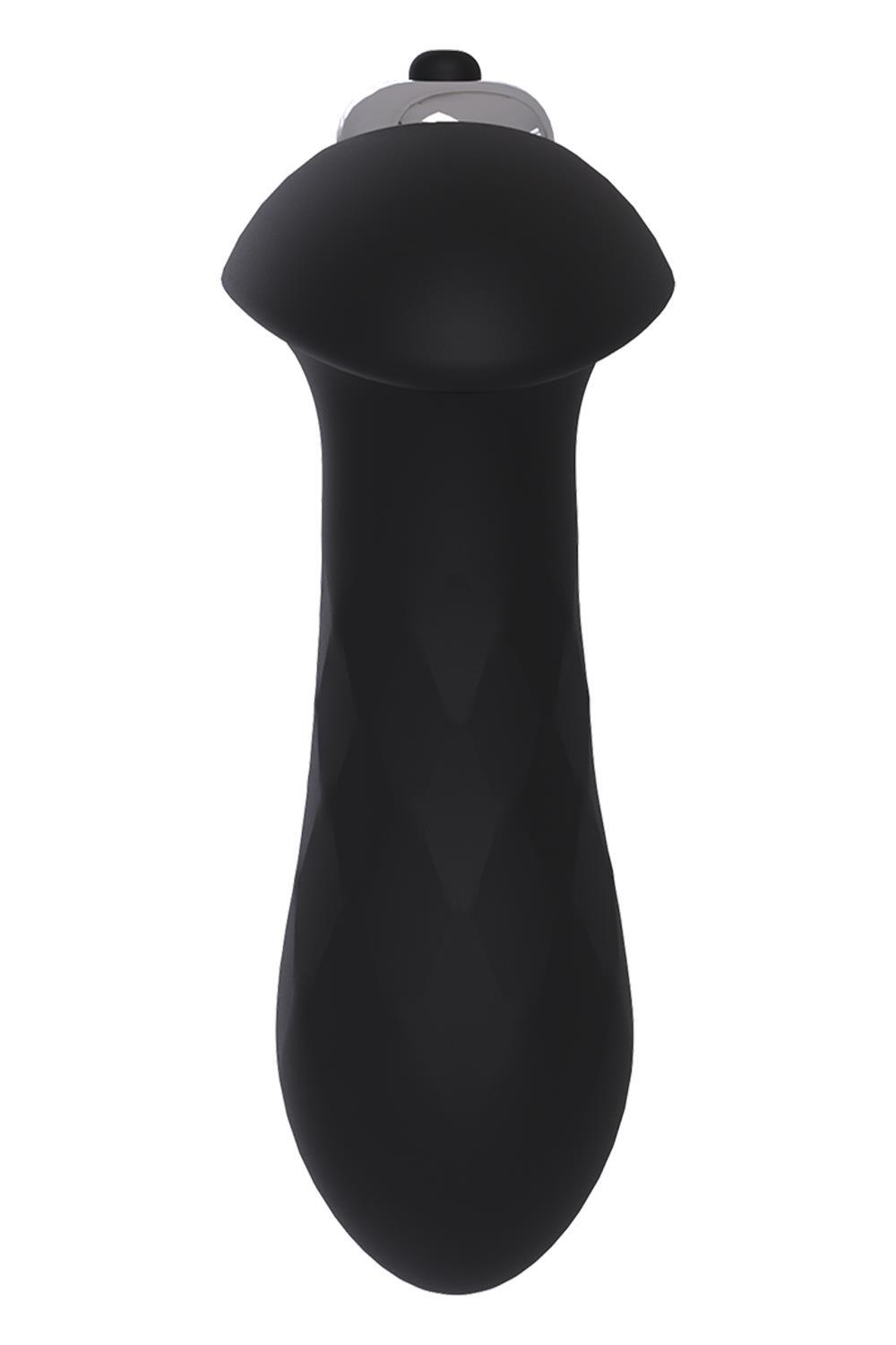 Черная анальная вибровтулка SINGLE SPEED DIAMOND PLUG - 9 см.
