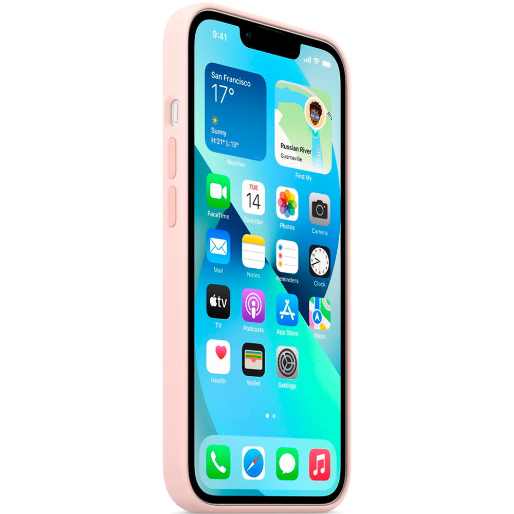 Силиконовый чехол с поддержкой MagSafe Apple Silicone Case для iPhone 13, Chalk Pink (Розовый мел)